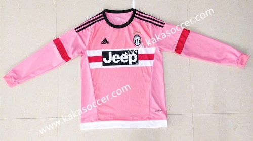 15-16 Retro Version Juventus Pink Thailand LS Soccer Jeesey AAA-417
