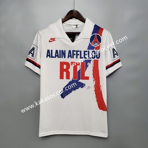 90-91 Retro Version Paris SG Blue & White Thailand Soccer Jersey AAA-SL