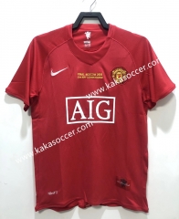 08 Retro Version Manchester United Home Red Thailand Soccer Jersey AAA-811