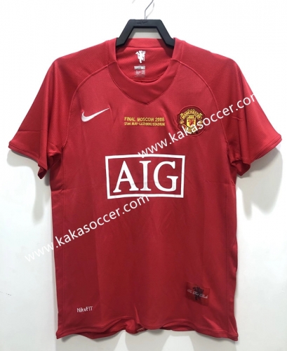 08 Retro Version Manchester United Home Red Thailand Soccer Jersey AAA-811