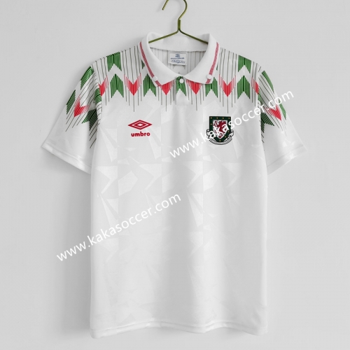 90-92Retro Version Wales White Thailand Soccer Jersey AAA-C1046