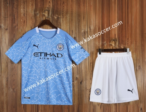 2020-2021 Manchester City Home Blue Soccer Uniform