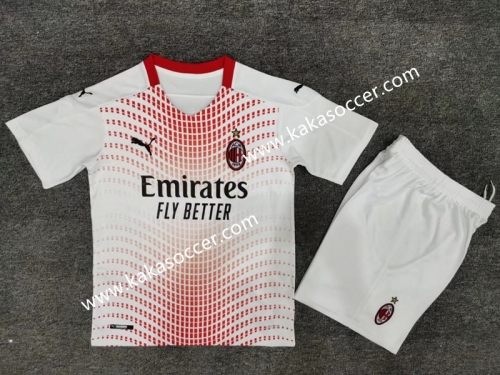 2020-2021 AC Milan Away White Youth/Kids Soccer Uniform