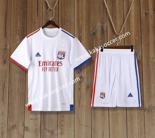 2020-2021 Olympique Lyonnais Home White Soccer Uniform