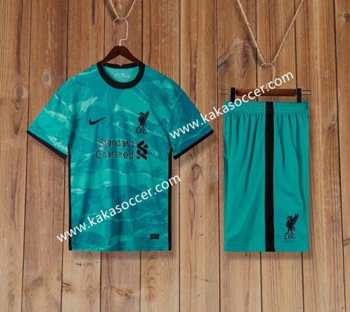 2020-2021 Liverpool Away Green Soccer Uniform