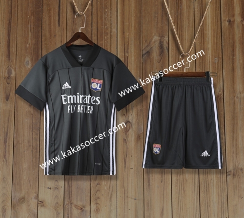 2020-2021 Olympique Lyonnais Away Black Soccer Uniform