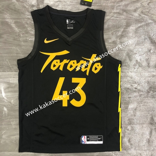 2020-2021 City Version NBA Toronto Raptors Thunder Black #43 Jersey-311