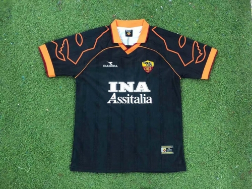 97-98 Retro Version AS Roma Black Thailand Soccer Jersey AAA-503
