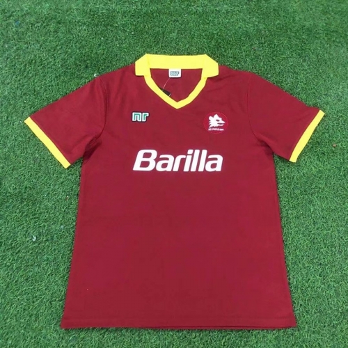 89-90 Retro Version AS Roma Red Thailand Soccer Jersey AAA-503