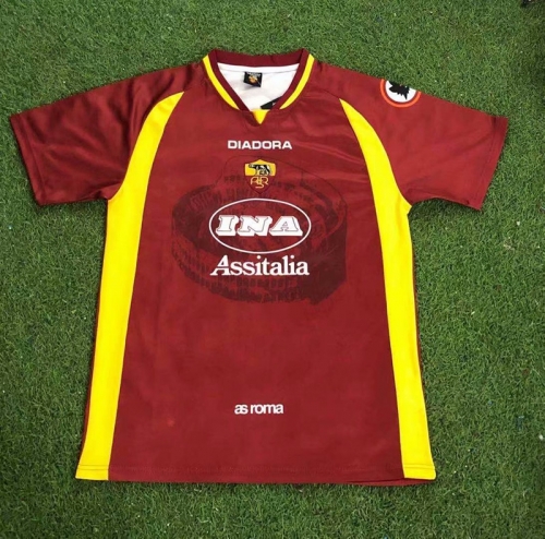 99-00 Retro Version AS Roma Red Thailand Soccer Jersey AAA-503