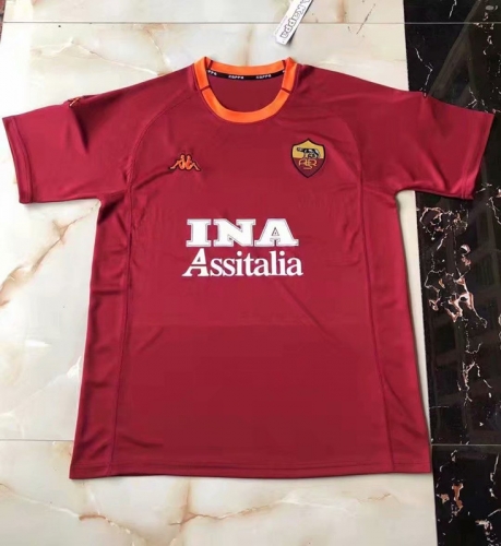 00-01 Retro Version AS Roma Red Thailand Soccer Jersey AAA-503