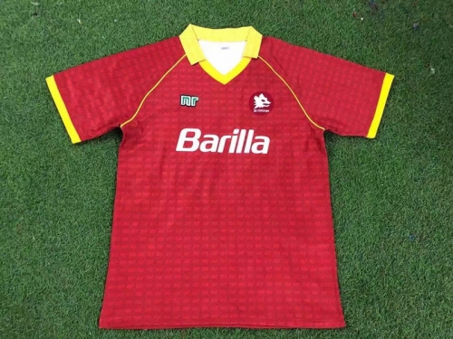90-91 Retro Version AS Roma Red Thailand Soccer Jersey AAA-503
