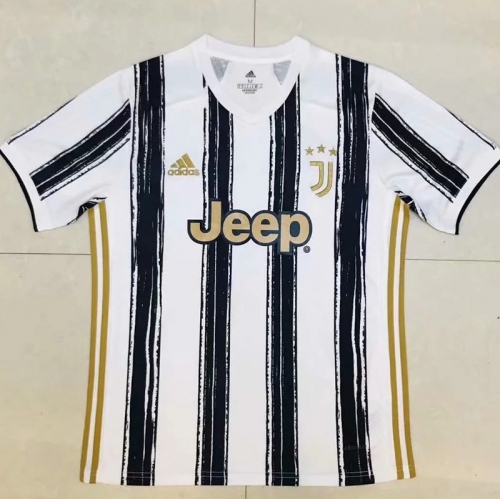 2020-2021 Juventus Home Black & White Thailand Soccer Jersey AAA