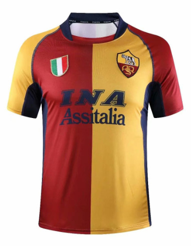 00-01 Retro Version AS Roma Red & Yellow Thailand Soccer Jersey AAA-601