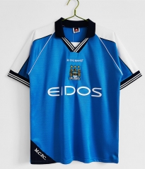 1999-01 Retro Version Manchester City Home Blue Thailand Soccer Jersey AAA-701