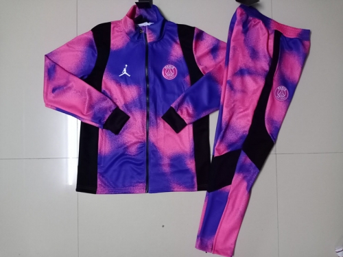 2021-22 Paris SG Blue & Pink Thailand Soccer Tracksuit Uniform-GDP