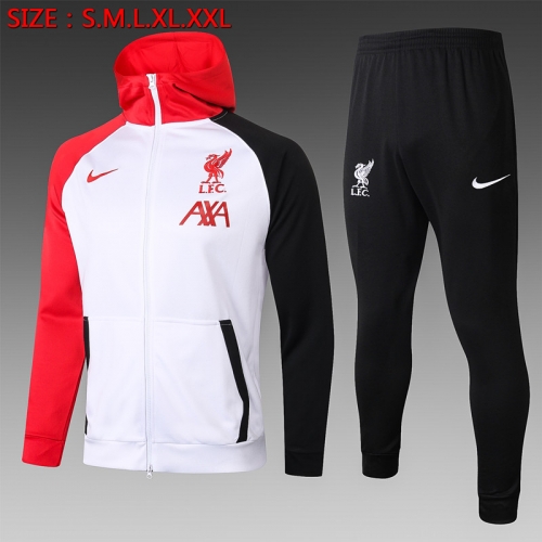 2020-2021 Liverpool White Thailand Soccer Tracksuit Uniform With Hat-815