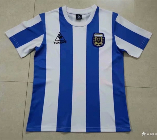 1986 Retro Version Argentina Home Blue White Thailand Soccer Jersey AAA-603