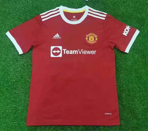 2021-22 Manchester United Home Red Thailand Soccer Jersey AAA-317