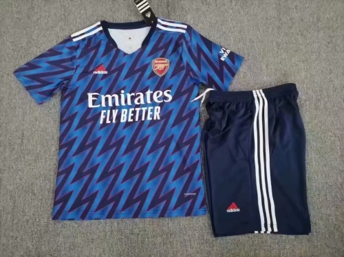 2021-22 Arsenal Away Royal Blue Soccer Uniform-518