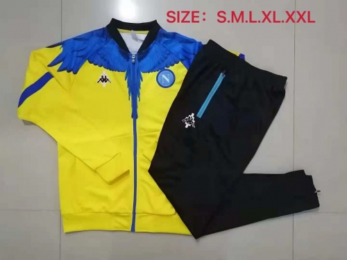 2021-22 Napoli Yellow Soccer Jacket Uniform-815