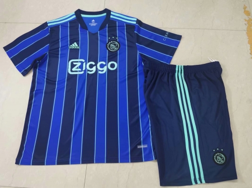 2021-22 Ajax Blue & Black Soccer Uniform-A