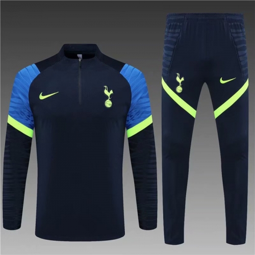 2021-22 Tottenham Hotspur Royal Blue Thailand Tracksuit Uniform-801