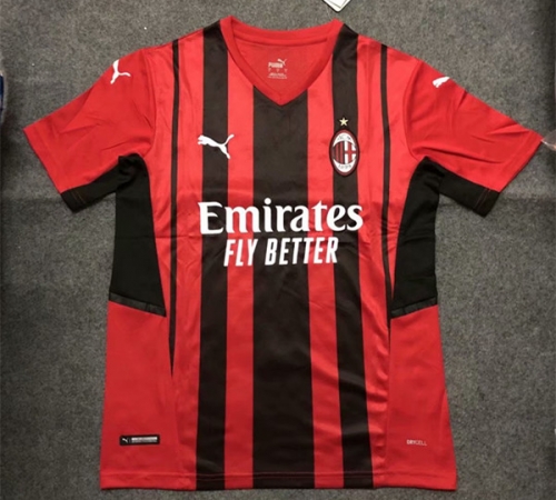 Correct Version 2021-22 AC Milan Home Red & Black Thailand Soccer Jersey AAA-408