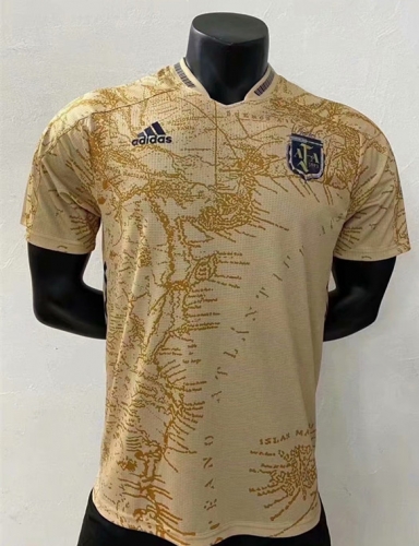Player Version 200th Commemorative Edition Argentina Yellow Thailand Soccer Jersey AAA-715