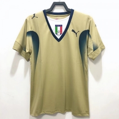 06 Retro Version Italy Goalkeeper  Yellow Thailand Soccer Jersey AAA-JM/811/601