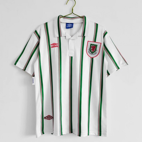 1993-1995 Retro Version Wales Away White Thailand Soccer Jersey AAA-710