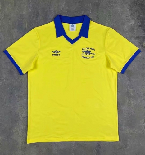 1971/79 Arsenal Away Yellow Thailand Soccer Jersey AAA-LJ
