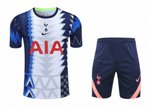 2021-22 Tottenham Hotspur White & BlueThailand Soccer Training Uniform-418