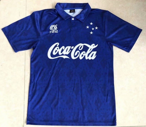 93-94 Retro Version Cruzeiro EC Home Blue Thailand Soccer Jersey AAA-522