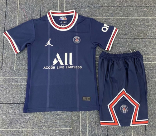 2021-22 PSG Home Red &Blue Soccer Uniform-DG