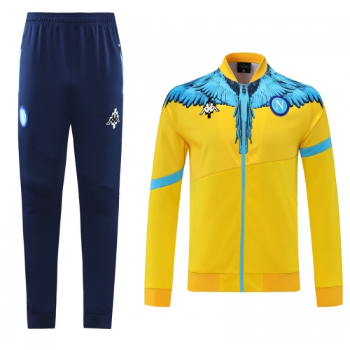 2021-22 Napoli Yellow Soccer Jacket Uniform-LH