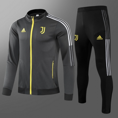 2021-22 Juventus FC Black & Gray Thailand Soccer Jacket Uniform-GDP