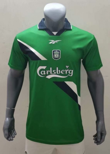 99-00 Retro Version Liverpool Away Green Thailand Soccer Jersey AAA-416