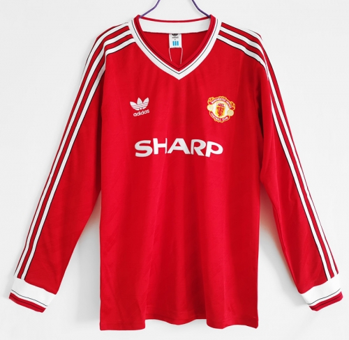 1986 Retro Version Manchester United Home Red Thailand LS Soccer Jersey AAA-710