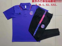 Without Adv 2021-2022 Jordan PSG Purple Thailand Polo Uniform-815