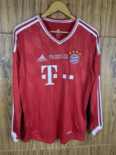 13-14 UEFA Champions League Bayern München Home Red LS Thailand Soccer Jersey AAA-601