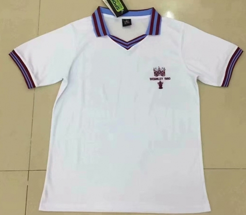 1980 Retro Version West Ham United White Thailand Soccer Jersey AAA-709