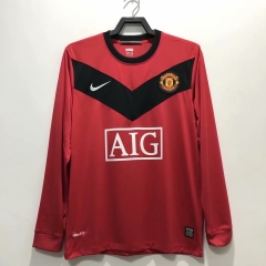 2010 Retro Version Manchester United Home Red Thailand LS Soccer Jersey AAA-811