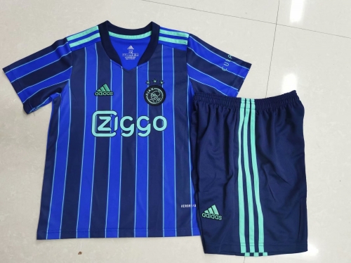 2021-22 Ajax Blue & Black Youth/Kids Soccer Uniform-A