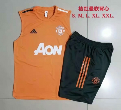 2021-22 Manchester United Orange Thailand Tracksuit Vest Uniform-815