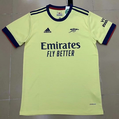Correct 2021-2022 Arsenal Yellow Thailand Soccer Jersey AAA-506
