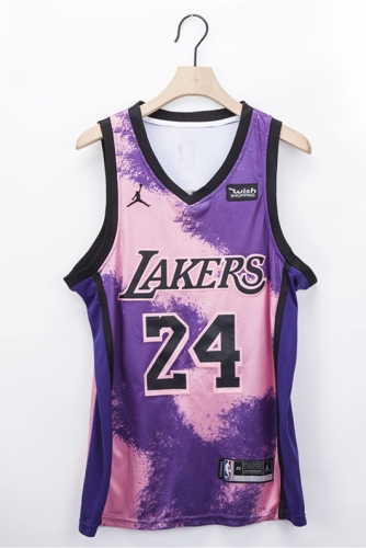 Fashion Version NBA Los Angeles Lakers Pink & Purple #24 Jersey