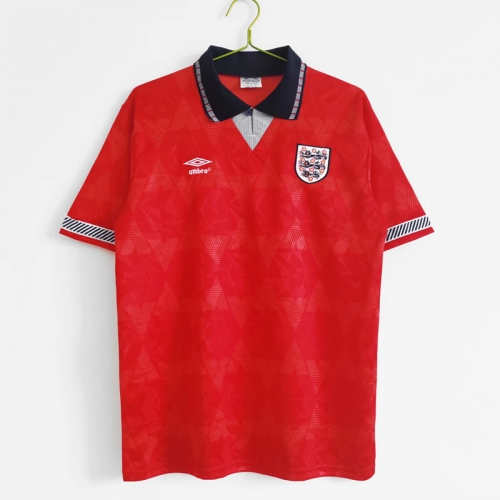 1990 Retro Version England Away Red Thailand Soccer Jersey AAA-701