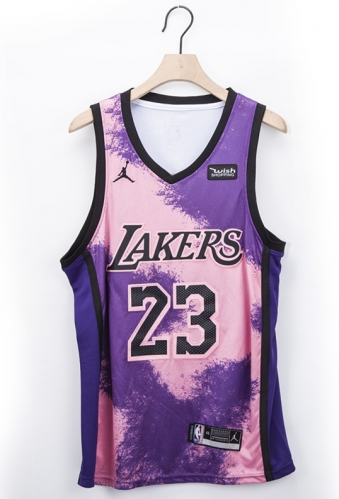 Fashion Version NBA Los Angeles Lakers Pink & Purple #23 Jersey