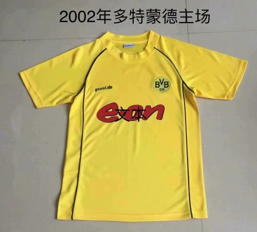 2002 Retro Version Borussia Dortmund Home Yellow & Black Thailand Soccer Jersey AAA-709